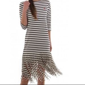 POLO RALPH LAUREN Striped Shirt Dress w/Fringe Hem